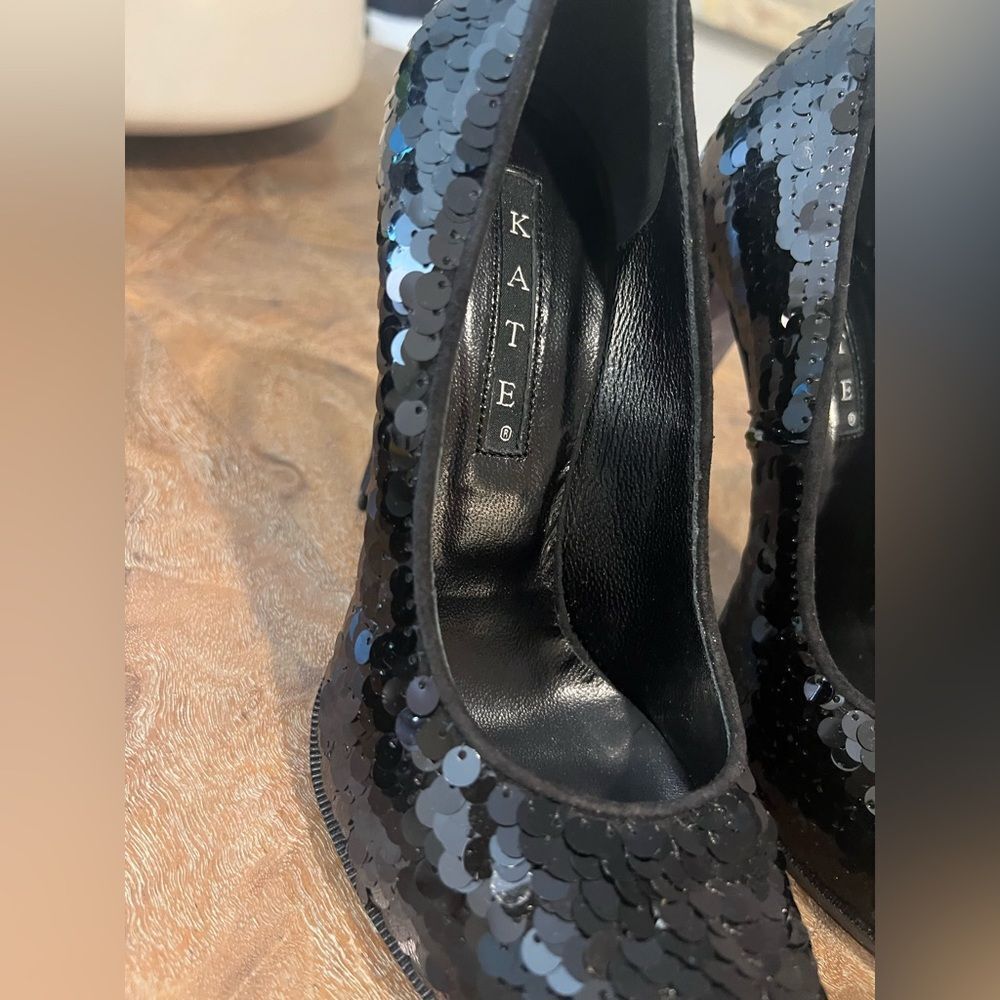 Kate by Ferrari Black Sequin Women's Shoes size 37 (7) - Picture 2 of 15